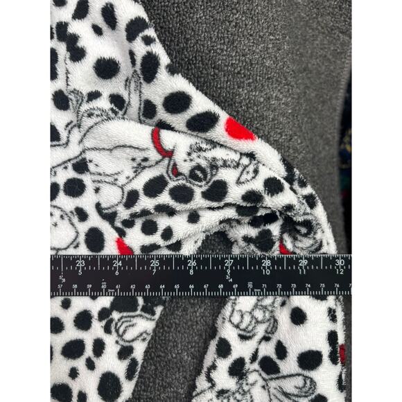 Disney 101 Dalmatians Sleepwear Robe Womens Size XL Black White Red Hearts Cozy - Picture 7 of 7